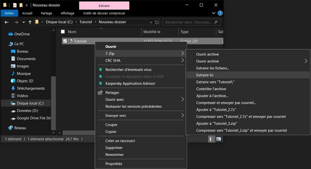 Comment compresser et une archive avec